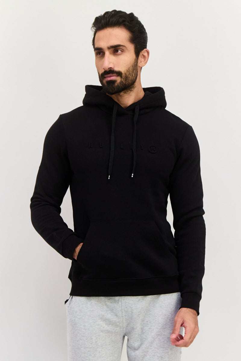 Hurley Men Sportswear Fit Embossed Logo Outdoor Hoodies, Black - Image 1