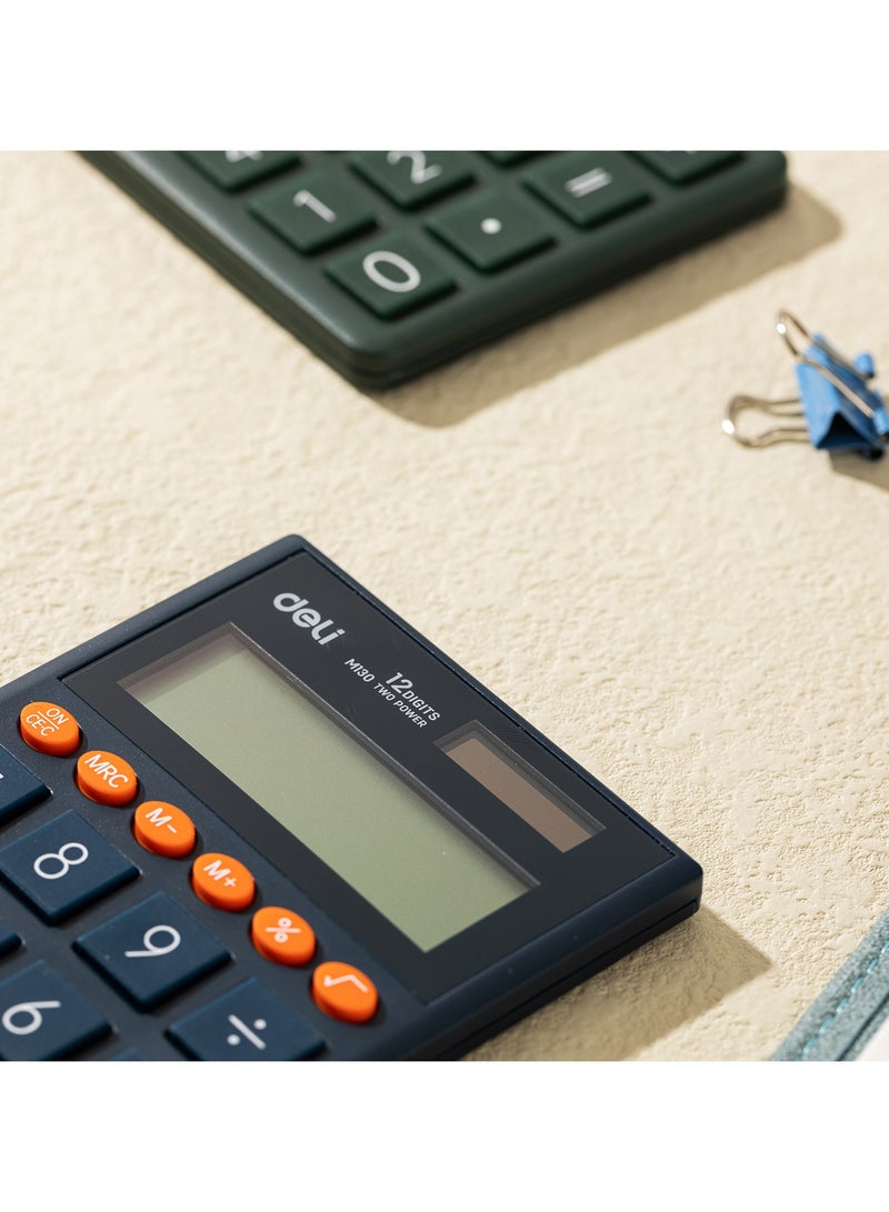Deli آلة حاسبة محمولة دلي EM130 12 رقم أزرق - مثالية للاستخدام في المدرسة والمكتب - Image 5