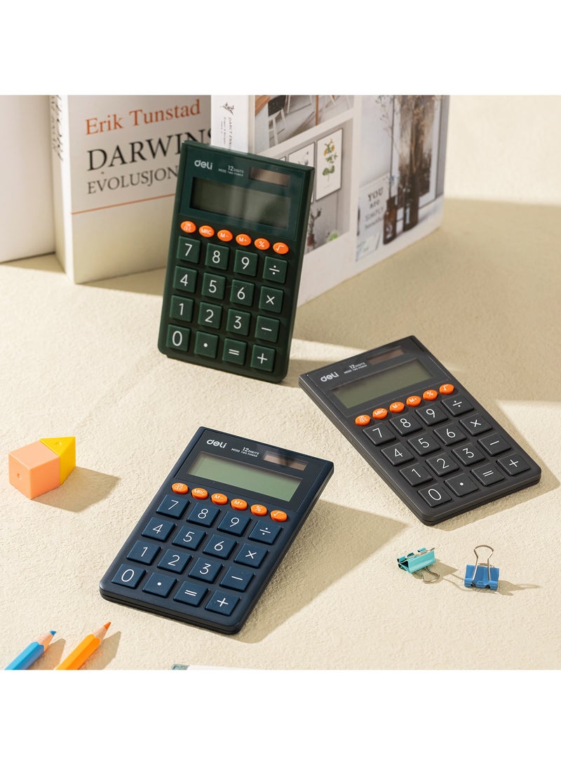 Deli آلة حاسبة محمولة دلي EM130 12 رقم أزرق - مثالية للاستخدام في المدرسة والمكتب - Image 4