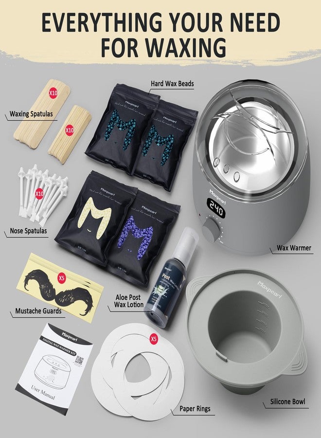 Maxpearl Hair Removal Waxing kit for Men, Nose & Ear Wax Kit with Silicone Pot - Hair Removal for Unwanted Coarse Male Body Hair - Mustache, Eyebrows, Underarms, Back, Chest, Legs and More - Image 2