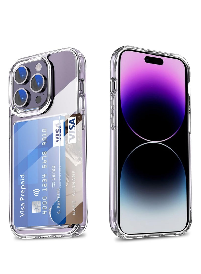 Excefore Mobile Phone Case with iPhone15 Pro max, Card Holder Slot Shockproof Protective Soft TPU+Hard PC, 2023 Latest model Creative Mobile Phone Case with iPhone15 Pro max, Clear - Image 1