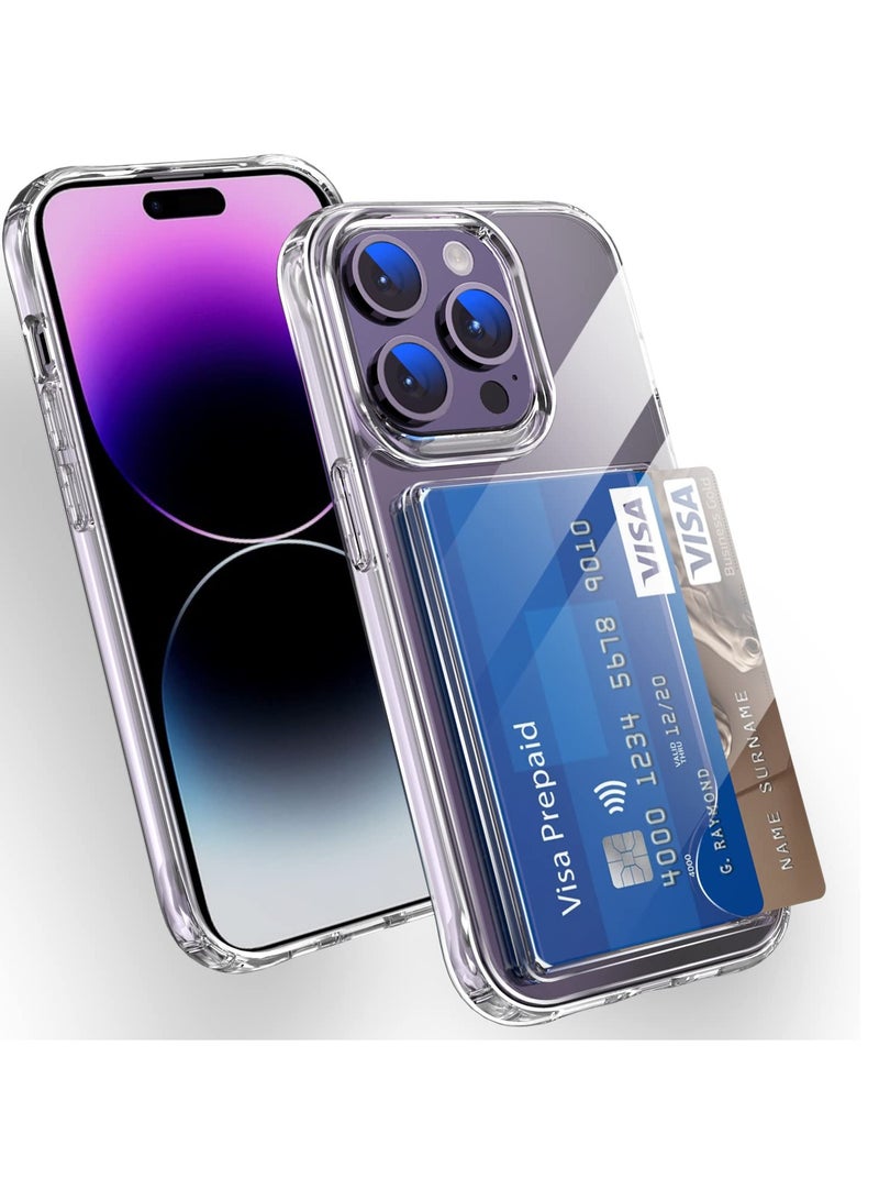 Excefore Mobile Phone Case with iPhone15 Pro max, Card Holder Slot Shockproof Protective Soft TPU+Hard PC, 2023 Latest model Creative Mobile Phone Case with iPhone15 Pro max, Clear - Image 2