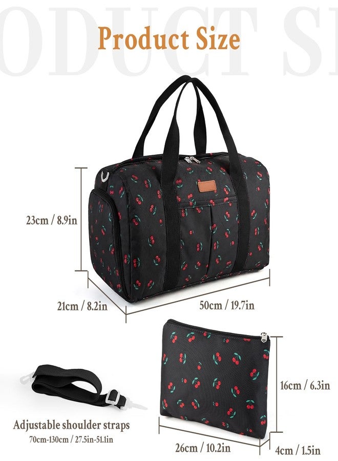 Lemoobolsa 2PCS Gym bag for women, Duffle Bag with Wet Pocket & Shoe Compartment and item bag, Duffle Bag for Travel, Sports, Fitness & Workout - Image 2