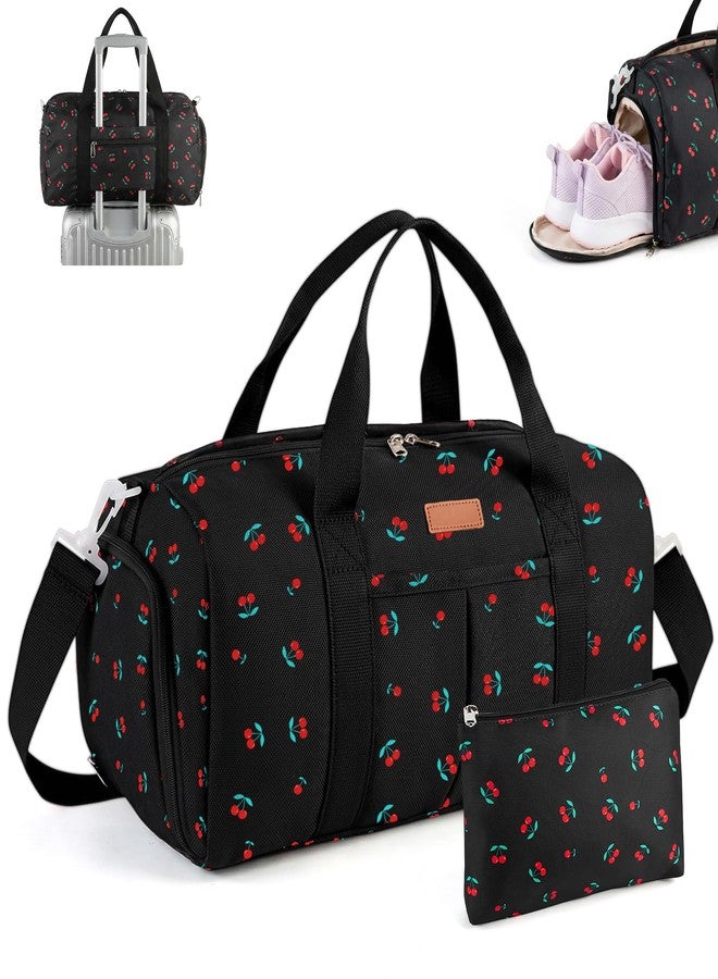 Lemoobolsa 2PCS Gym bag for women, Duffle Bag with Wet Pocket & Shoe Compartment and item bag, Duffle Bag for Travel, Sports, Fitness & Workout - Image 1