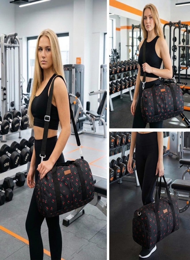 Lemoobolsa 2PCS Gym bag for women, Duffle Bag with Wet Pocket & Shoe Compartment and item bag, Duffle Bag for Travel, Sports, Fitness & Workout - Image 5