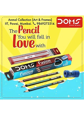 Doms Fusion Xtra Super Dark Pencil Box Pack Dark Neat Writing Which Stays Longer Smooth Sharpning With Soft Comfortable Grip Free Scale Erasner Inside Pack of 20 Pencils - pzsku/ZD4C17EA0CFAA1D34F151Z/45/1748265319/e95c9ce2-4322-4e4d-827d-c9199656bf9a