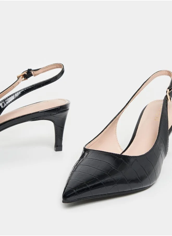 RAID Slingback Kitten Heel Pointed Toe Pumps by Styli