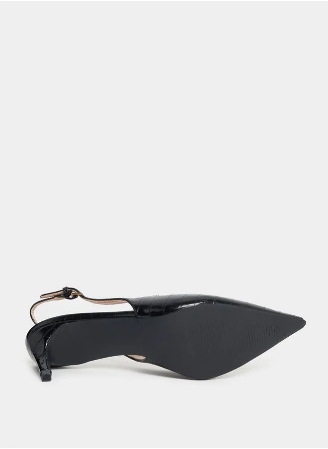 RAID Slingback Kitten Heel Pointed Toe Pumps by Styli