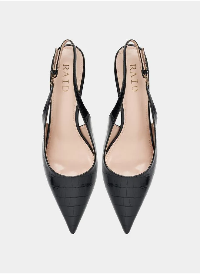 RAID Slingback Kitten Heel Pointed Toe Pumps by Styli