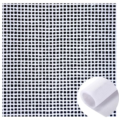 Knitgrip 2 Pack Needlepoint Canvas 14 Mesh 20 x 20 Inch Blank White Canvas Polyester Cotton Needlepoint Mesh Twist Interlock for Embroidery Blanks DIY Knit Crochet Projects Make Dividers - Image 1
