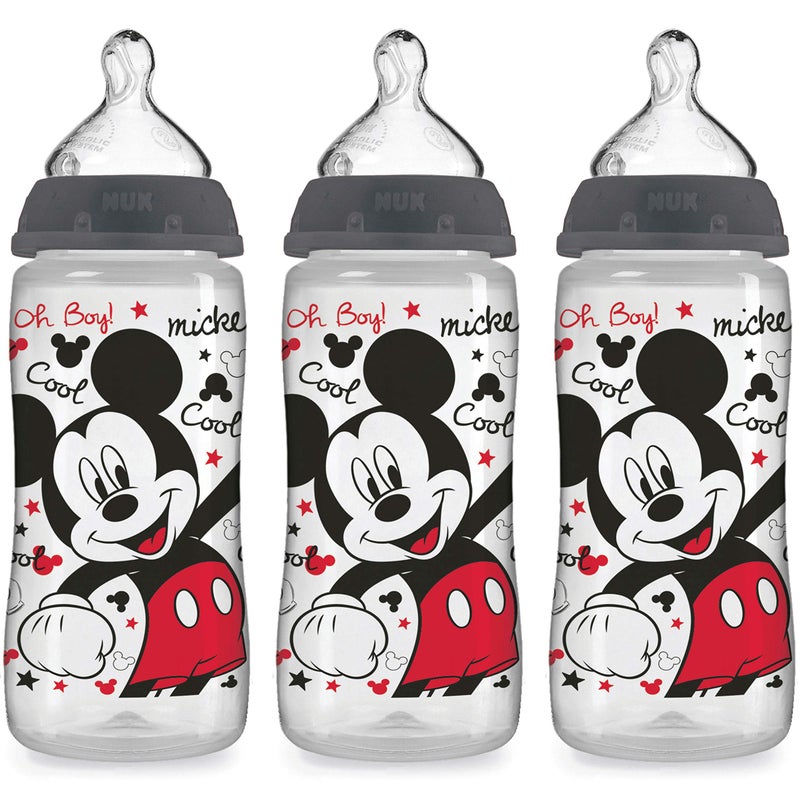 NUK Disney Baby Bottle, Mickey Mouse, 10 Ounce (Pack of 3) - Image 1