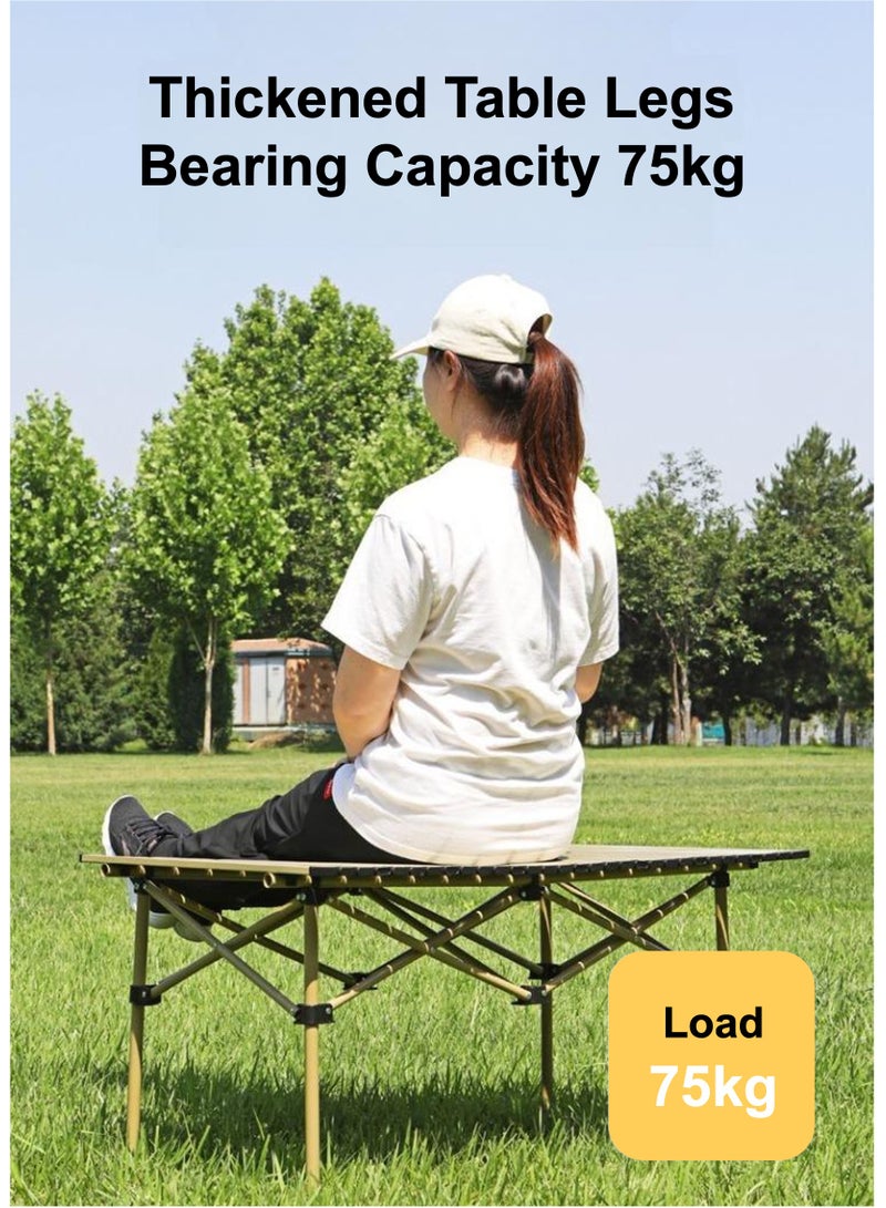 YooA 5-pc Folding Table and Chairs Set, Portable Picnic Long Table with 4 Chairs, Camping Table with Easy Carrying Bag for Outdoor Camping Picnic BBQ, Party and Dining (1*1.2m Long Table, 4*Chairs) - Image 2