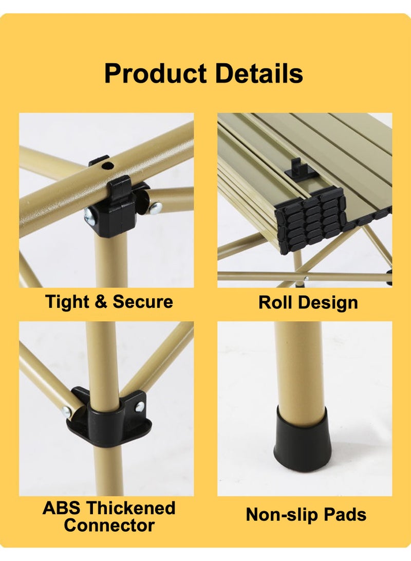 YooA 5-pc Folding Table and Chairs Set, Portable Picnic Long Table with 4 Chairs, Camping Table with Easy Carrying Bag for Outdoor Camping Picnic BBQ, Party and Dining (1*1.2m Long Table, 4*Chairs) - Image 4