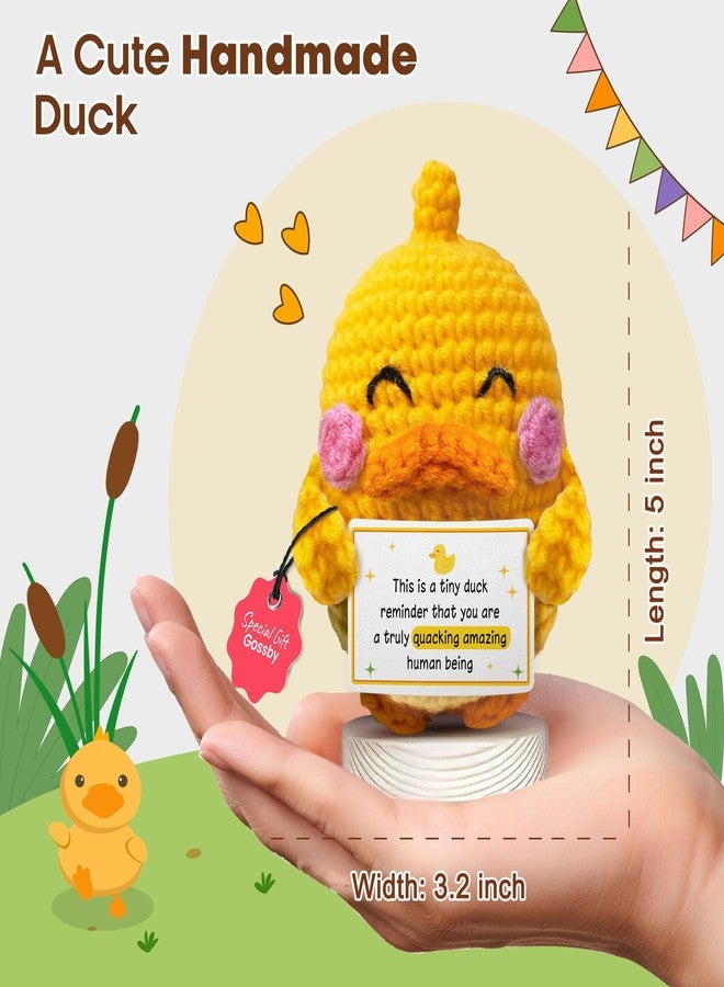 Gossby Positive Duck Crochet with Message - This is A Tiny Duck Reminder - Inspirational Gift for Women, Men - Christmas, Birthday, Emotional Support, Positive Energy Gift for Friend, Coworker - Image 3