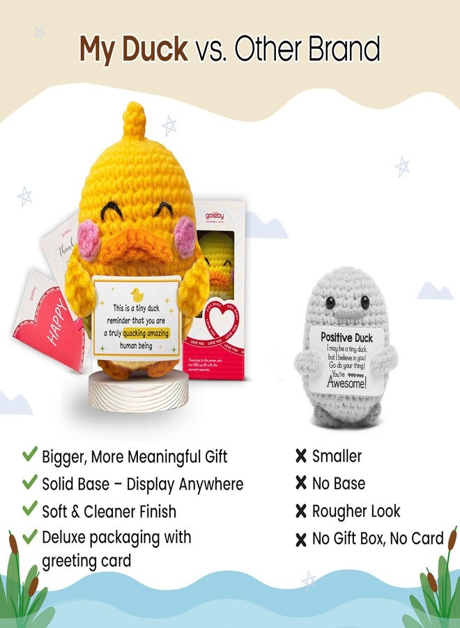Gossby Positive Duck Crochet with Message - This is A Tiny Duck Reminder - Inspirational Gift for Women, Men - Christmas, Birthday, Emotional Support, Positive Energy Gift for Friend, Coworker - Image 2