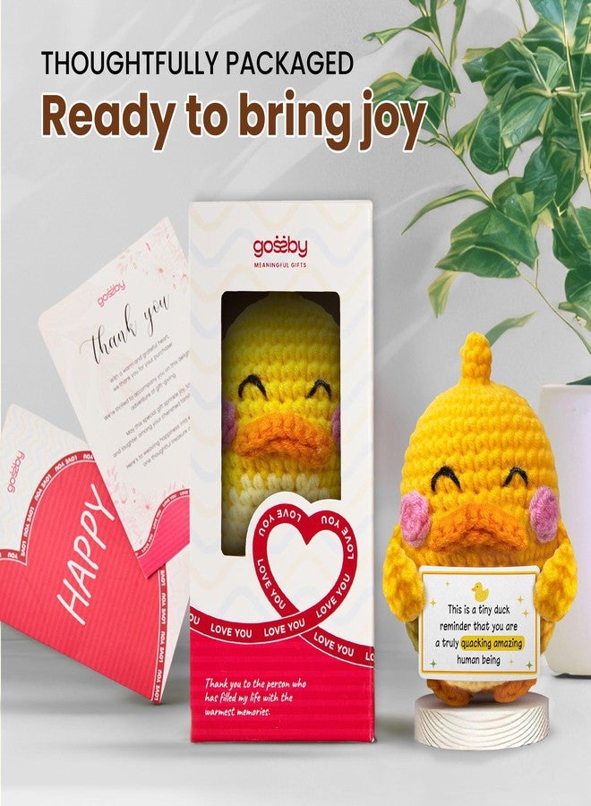 Gossby Positive Duck Crochet with Message - This is A Tiny Duck Reminder - Inspirational Gift for Women, Men - Christmas, Birthday, Emotional Support, Positive Energy Gift for Friend, Coworker - Image 4