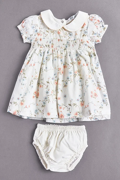R&B Printed Flared Dress with Bloomers