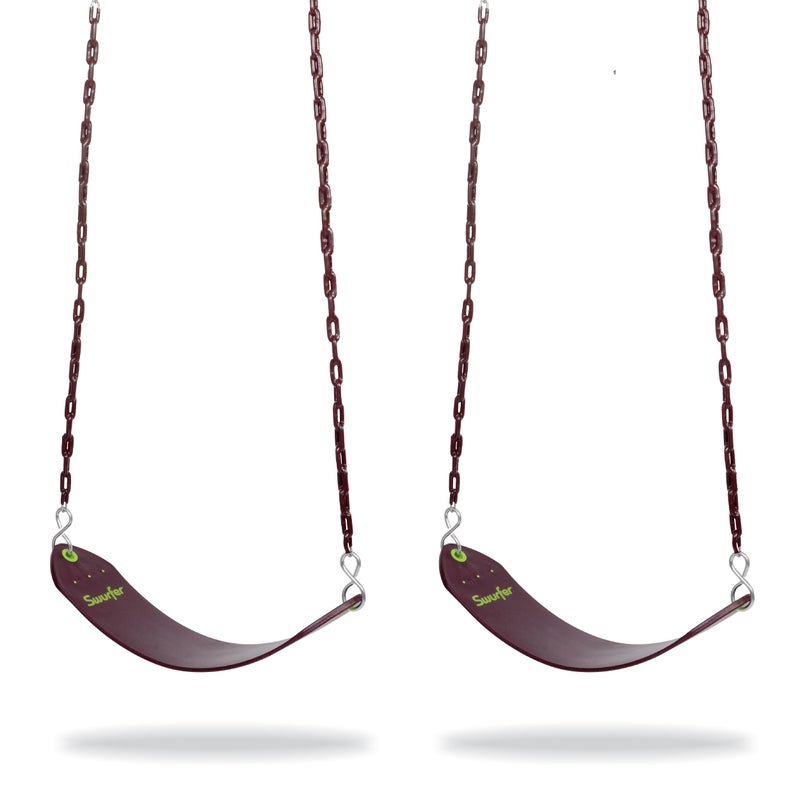 Swurfer 2 Pack Classic Playground Belt Tree Swing with Pinch Free Rubber Coated 66 Metal Hanging Chains Holds 155lbs Ages 4 and Up - Image 3