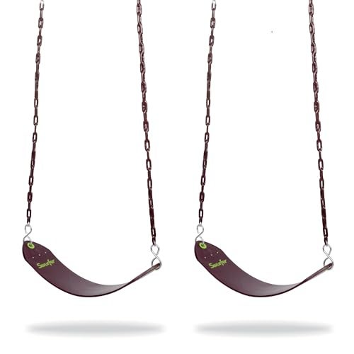 Swurfer 2 Pack Classic Playground Belt Tree Swing with Pinch Free Rubber Coated 66 Metal Hanging Chains Holds 155lbs Ages 4 and Up - Image 1