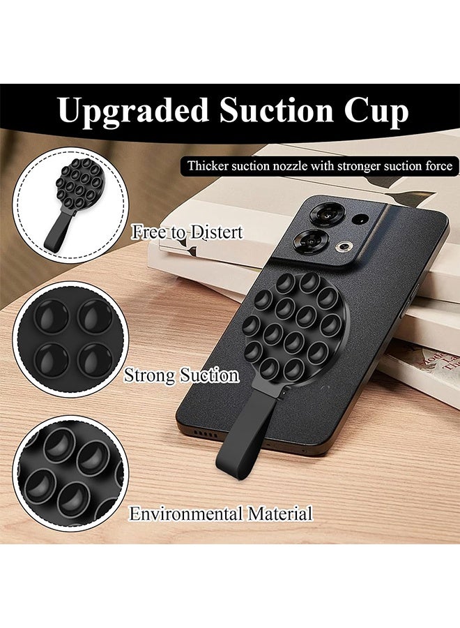 Sticky Suction Cup Phone Grip Holder, Universal Phone Mount for Selfies, Shower & Daily Use, Black - Image 2