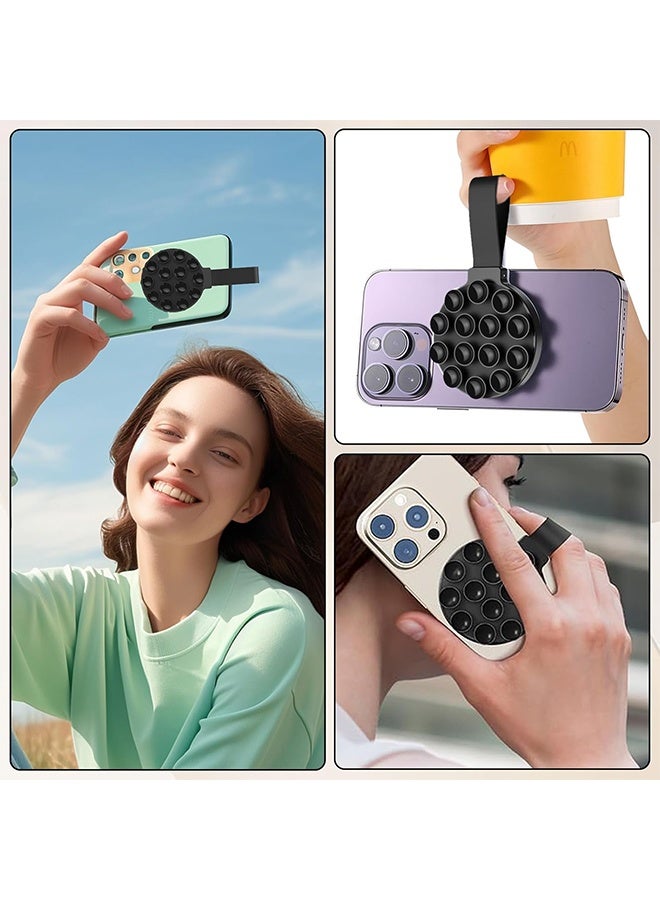 Sticky Suction Cup Phone Grip Holder, Universal Phone Mount for Selfies, Shower & Daily Use, Black - Image 5