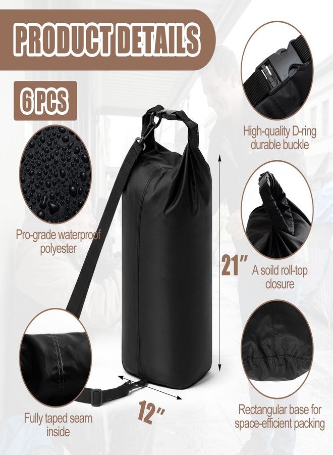 Ribbonlic 6 Pcs Waterproof Dry Bag 5L, Roll Top Dry Storage Sack with Adjustable Strap for Winter Homeless Kayaking Beach Swimming Camping Boating, Lightweight Backpack for Equipment Electronics - Image 2