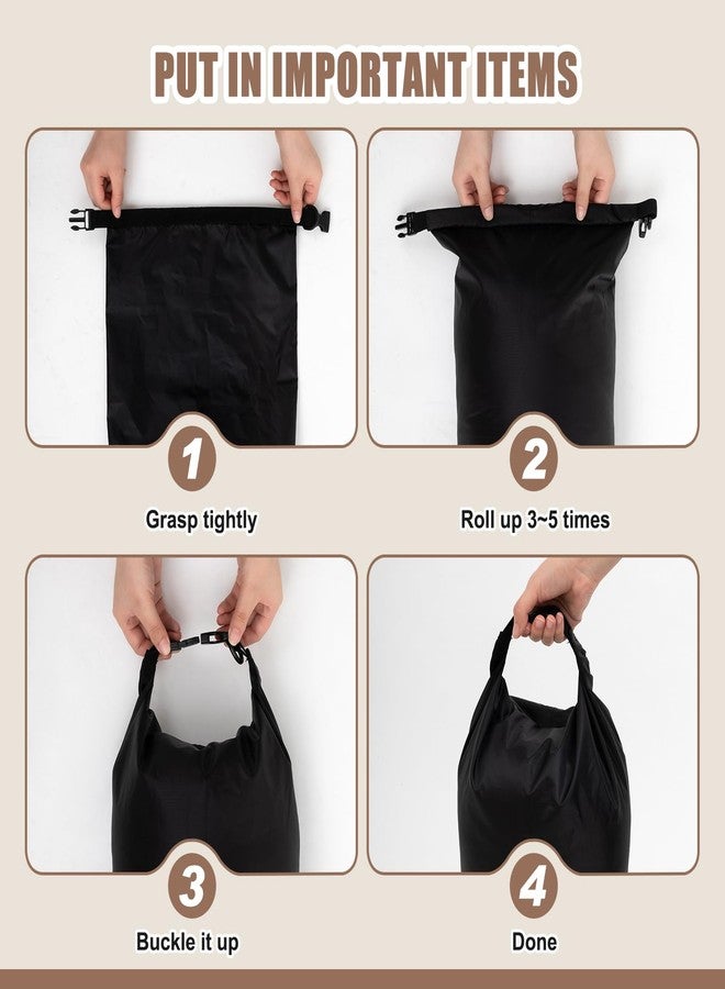 Ribbonlic 6 Pcs Waterproof Dry Bag 5L, Roll Top Dry Storage Sack with Adjustable Strap for Winter Homeless Kayaking Beach Swimming Camping Boating, Lightweight Backpack for Equipment Electronics - Image 3