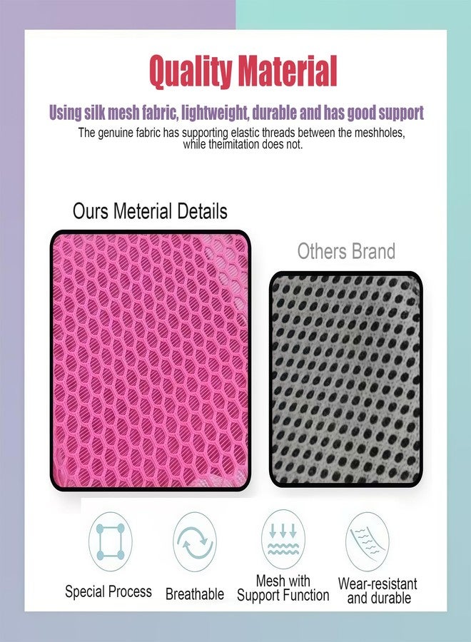 Keeshibao Mesh Makeup Bag, Mesh Cosmetic Bags Beach Bag, Travel Toiletry Pouch, Mini Cute Makeup Cosmetic Travel Toiletry Purse Bag for Traveling (Green and Purple) - Image 3