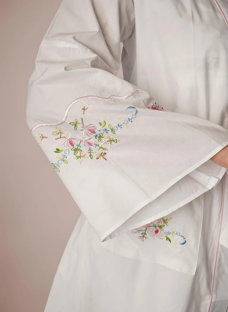After Dark Maria, Embroidered Cotton Robe