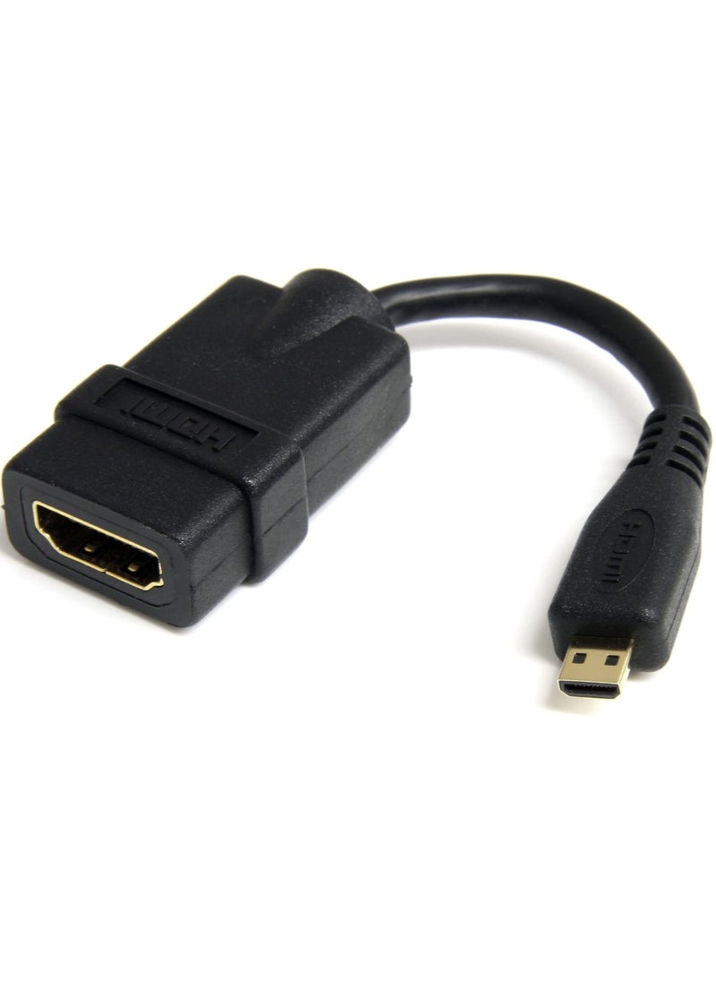 Startech.com StarTech.com Micro HDMI to HDMI Adapter - 4K 30Hz Video - Durable High Speed Micro HDMI Type-D to HDMI 1.4 Converter/Cable Adapter Dongle - Ultra HD HDMI Monitors, TVs & Displays - M/F (HDADFM5IN)  - Image 1