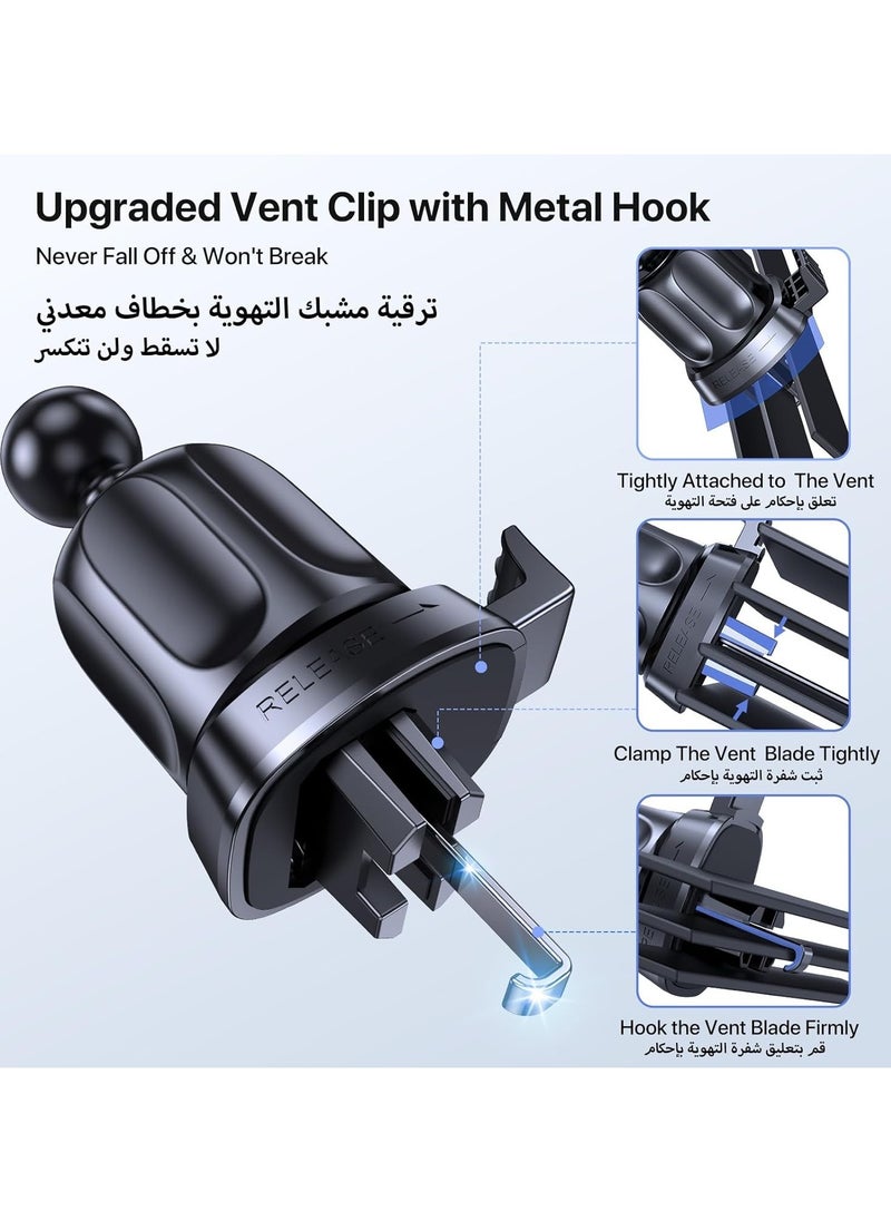 Phone Holders for Your Car with Metal Hook Clip, Air Vent Cell Phone Car Mount, Universal Automobile Cradle Fit for iPhone Android and All Smartphones, Dark Black - pzsku/ZD4C1ED8D5E6EF1357E15Z/45/_/1736582213/8d3e0ae5-7ab0-4b25-96cc-32fb82854e5f