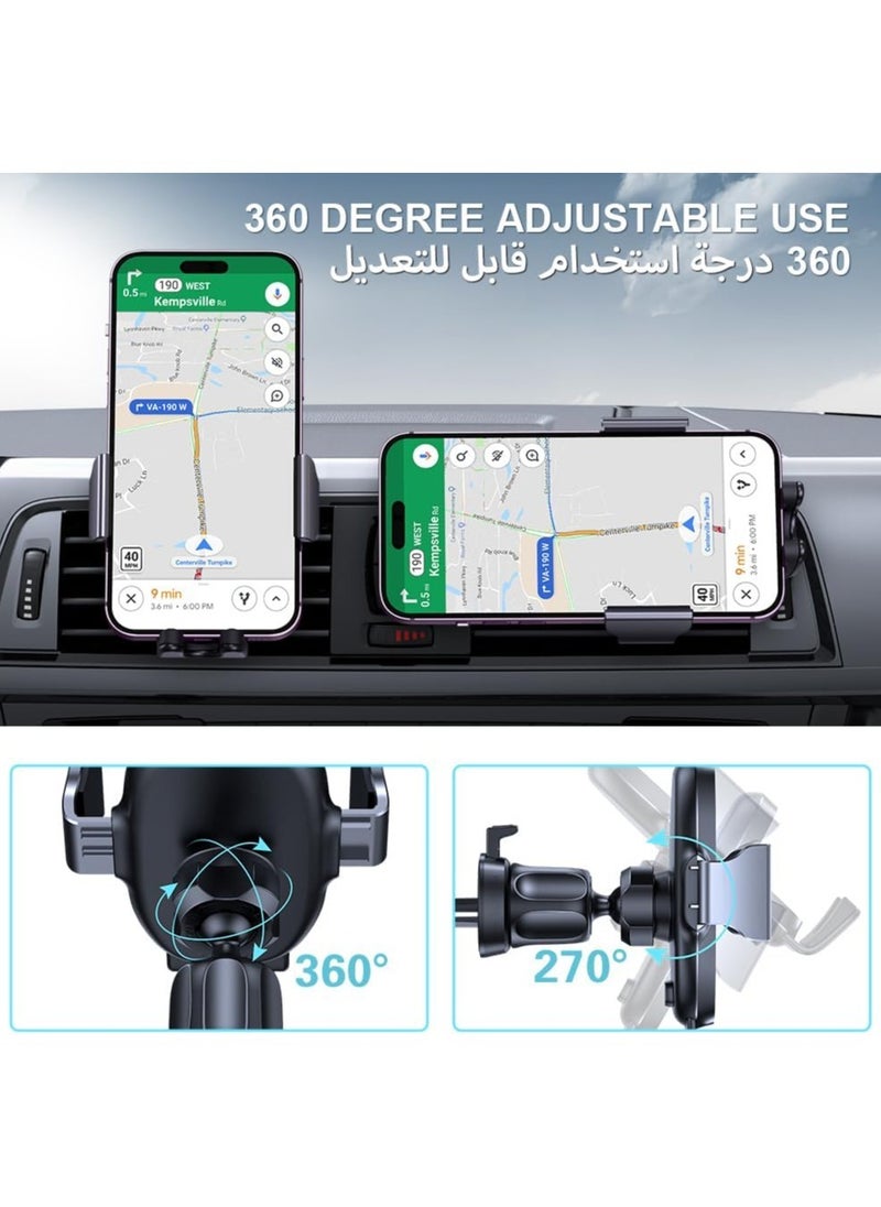 Phone Holders for Your Car with Metal Hook Clip, Air Vent Cell Phone Car Mount, Universal Automobile Cradle Fit for iPhone Android and All Smartphones, Dark Black - pzsku/ZD4C1ED8D5E6EF1357E15Z/45/_/1736582223/e7e4bde1-a706-4d44-9570-067ac4958c1a