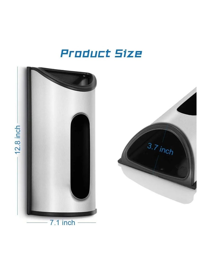 Barakah Bags holder-Stainless Steel Wall Mount Grocery Bag Dispenser, Bags Storage for Plastic bag,Anti-Fingerprints, Silver… - Image 3