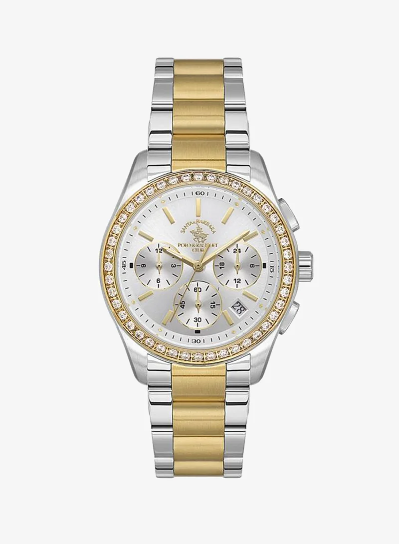 SANTA BARBARA POLO & RACQUET CLUB Santa Barbara Polo & Racquet Club - Unique Women's Watch | Stainless Steel Band with Steel Case | Analog | Round Dial | Mineral Glass | Japanese Quartz | Water Resistance 50 Meters