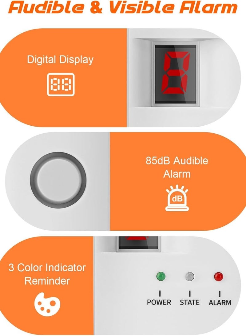 Barakah كاشف تسرب الغاز الطبيعي، إنذار غاز البروبان عالي الحساسية للاستخدام المنزلي والمطبخ والمركبات الترفيهية، يكشف عن غاز البترول المسال، الغاز الطبيعي المسال، الميثان، والغازات القابلة للاشتعال - Image 4