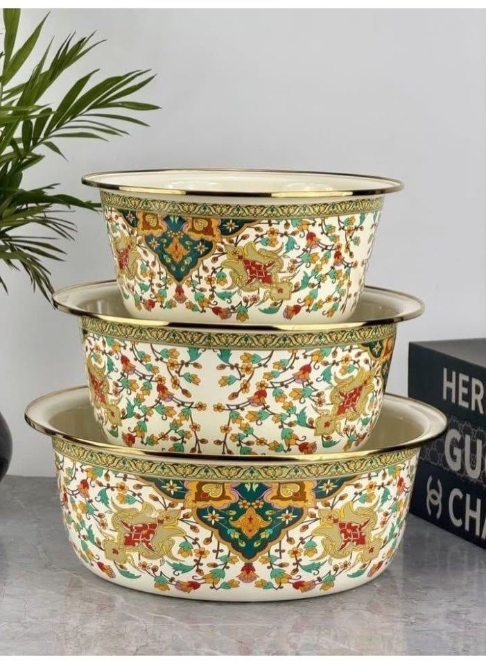 3-Piece Sheet Metal Dough Mixing Bowl Set in Assorted Sizes for Baking & Food Prep - Image 5