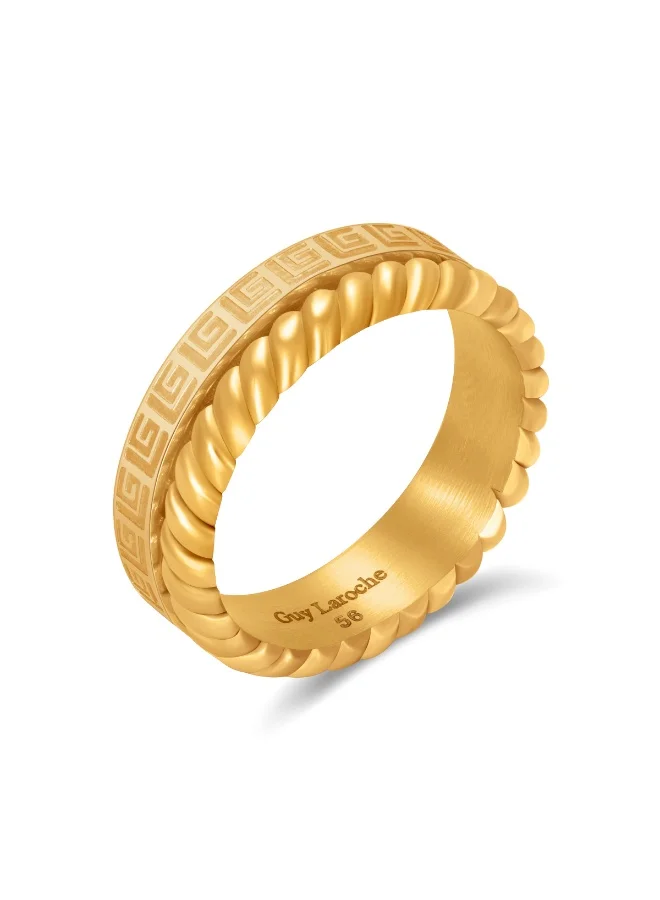 Guy Laroche Eleonore Two-Line Gold-Plated Ring – Size 56