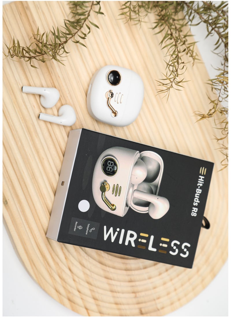 Retro Wireless Bluetooth Headset Semi-In-Ear High Sound Quality White For IPhone Android