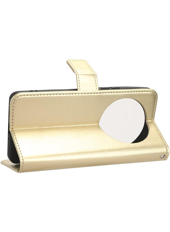 HY Phone Case for Xiaomi Redmi A3 4G Leather Magnetic Business Phone Case Stylish Flip Cover with Card Slot and Stand for Xiaomi Redmi A3 4G (Gold)  - Image 4