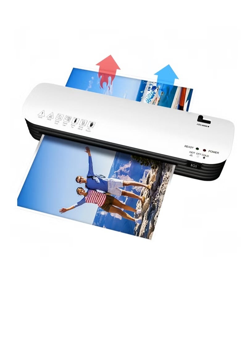 Daxiongmao Laminator, Laminator with Hot and Cold Settings and 15 Bags, 4 in 1 A4A5A6 Laminator, 9 Inch Personal Laminator for Home School Office (Cream White) - Image 1