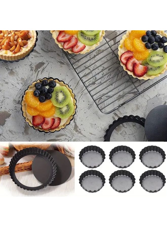10 Pack 4 Inch Mini Tart Pans Non Stick Loose Bottom Heavy Duty Carbon Steel Oven Safe Bakeware - Image 5