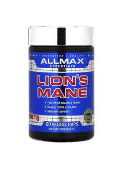 Allmax ALLMAX, Essentials, Lion's Mane, 600 mg, 60 Veggie Caps (300 mg per Capsule)  - Image 1