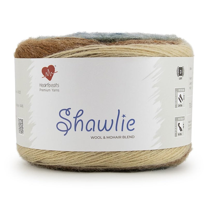 Heartbeats Shawlie Is A Premium Tri Blend Of Mohair, Wool & Acrylic. Pack Of 1 Ball - 150Gm. Shade No - Shl014, Multicolor - Image 1