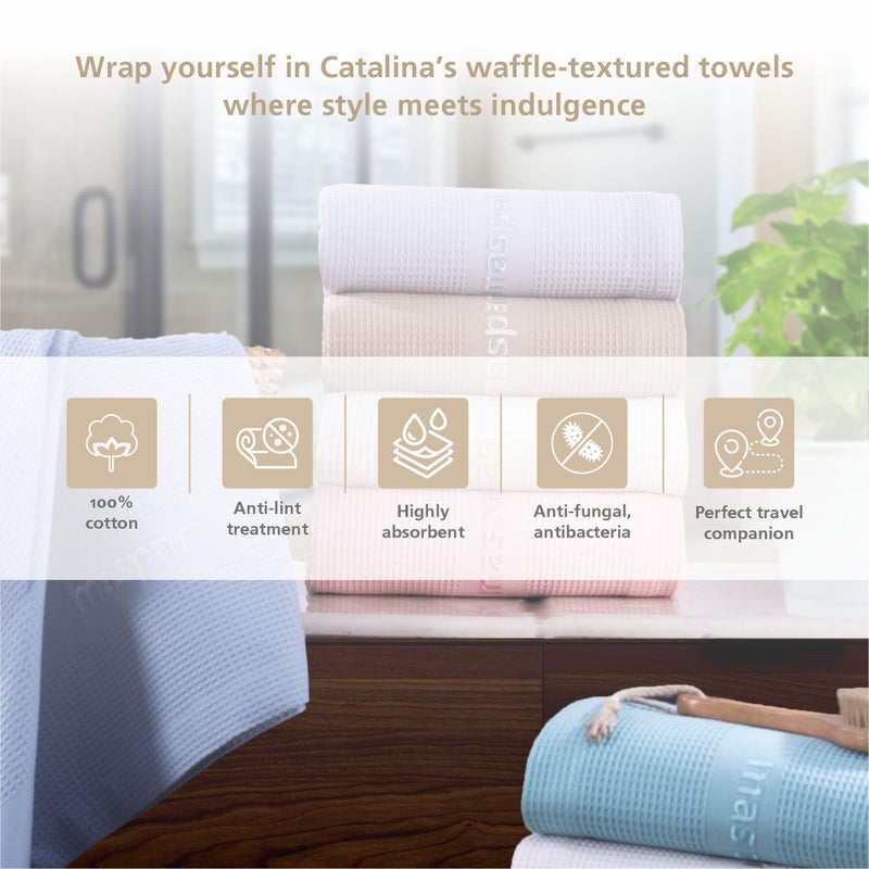 maspar 100% Cotton Catalina Hand Towel, Set of 2, 40 x 70 cm, White - Image 4