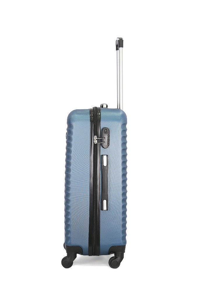 GIORDANO 3-Piece ABS Hardside Spinner Iron Rod Luggage Trolley Set With TSA Lock 20/24/28 Inch Blue  - Image 3
