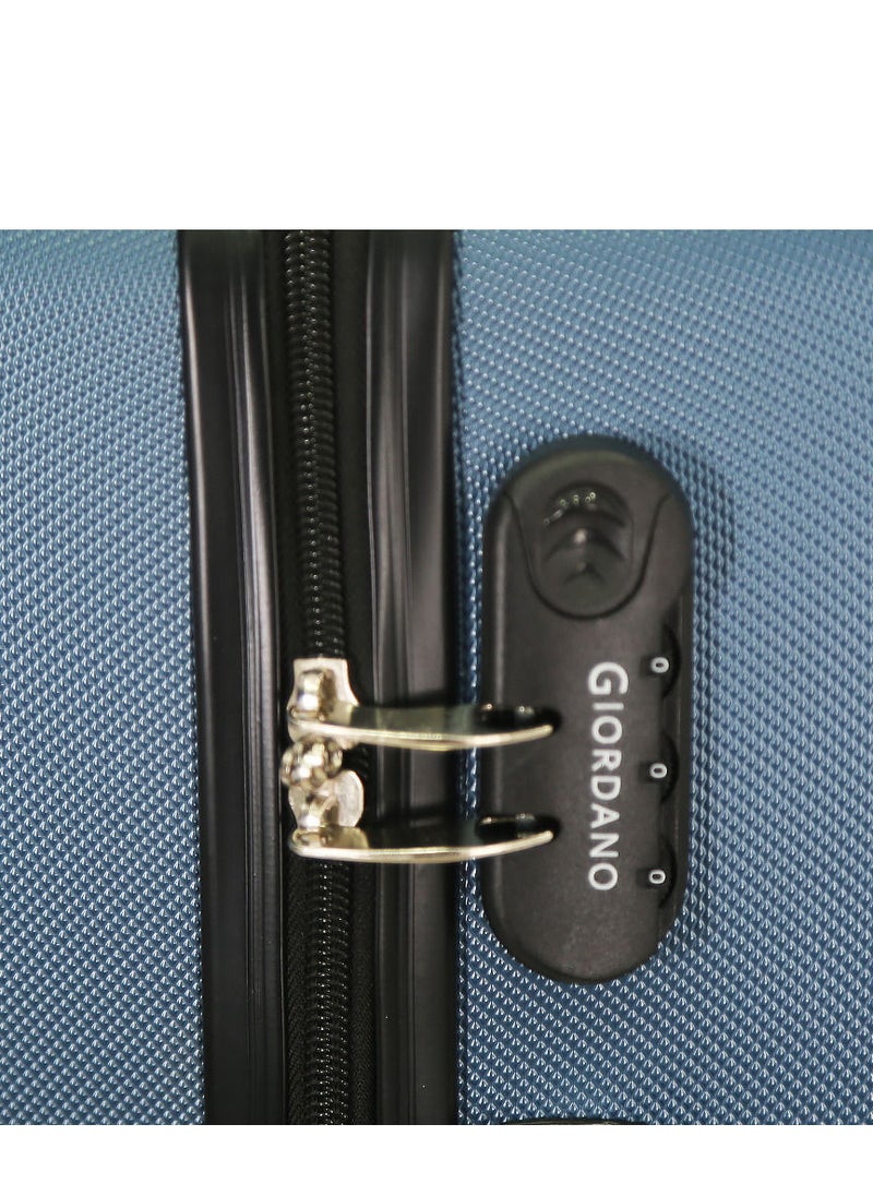 GIORDANO 3-Piece ABS Hardside Spinner Iron Rod Luggage Trolley Set With TSA Lock 20/24/28 Inch Blue  - Image 4