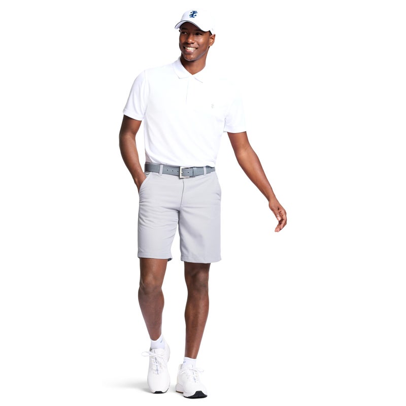 IZOD Men's Performance Golf Grid Polo, Bright White, Large - Image 2