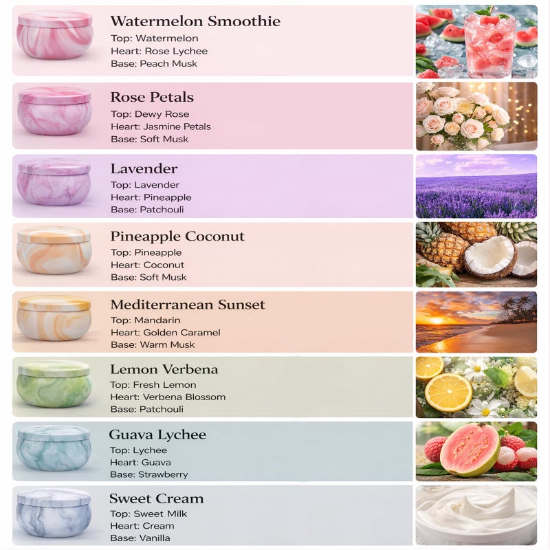 NVGCX Aromatherapy Candle Gift Set for Women, 8 Pack Fruity Floral Soy Wax Candles, Artist-Designed Gift Box - Image 3