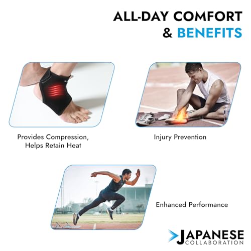 GoChamps Premium Neoprene Ankle Grip Support Brace, Compression Sleeve for Sprain, Injury Prevention, Pain Relief & Recovery, Japanese Collaboration, Medium (25-28 cm, Pack Of 1) - Image 4