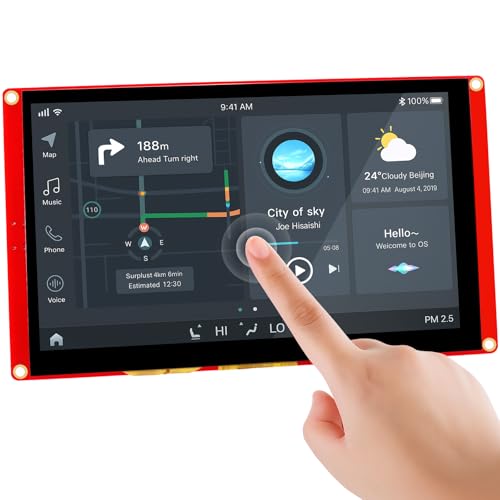 ELECROW ESP32 Display 800×480, 7 Inch HMI ESP32 RGB TFT LCD Touch Screen with Acrylic Case, 32-Bit LX6 Dual-Core Processor, Up to 240MHz, Compatible with Arduino, LVGL, PlatformIO, MicroPython - Image 1